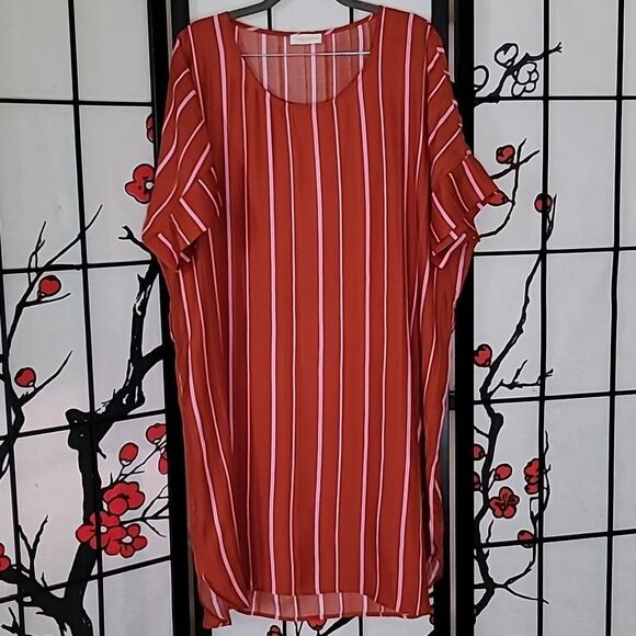 STINE GOYA Boxy SILK Blend Pink/Orange Mini Dress - Picture 3 of 9